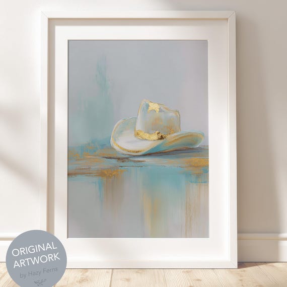 Cowboy Hat Still Life, Vintage Western Art Print