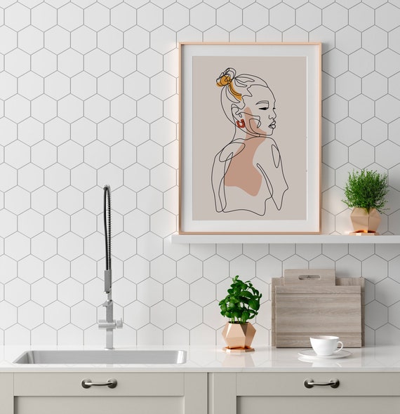 Female Art Printwoman Back Drawing One Line Art Wall Art Hand Art Girl Room Decor Minimalist Art Woman Silhouette