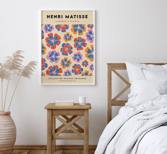 Matisse Flower Sketch Daisy Poster Poster Flower Market Stockholm Flower Botanical Art Print Tokio Flower