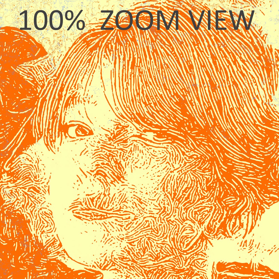 Orange Duotone Woman Portrait Sunset Style Modern Art Poster - Image 3