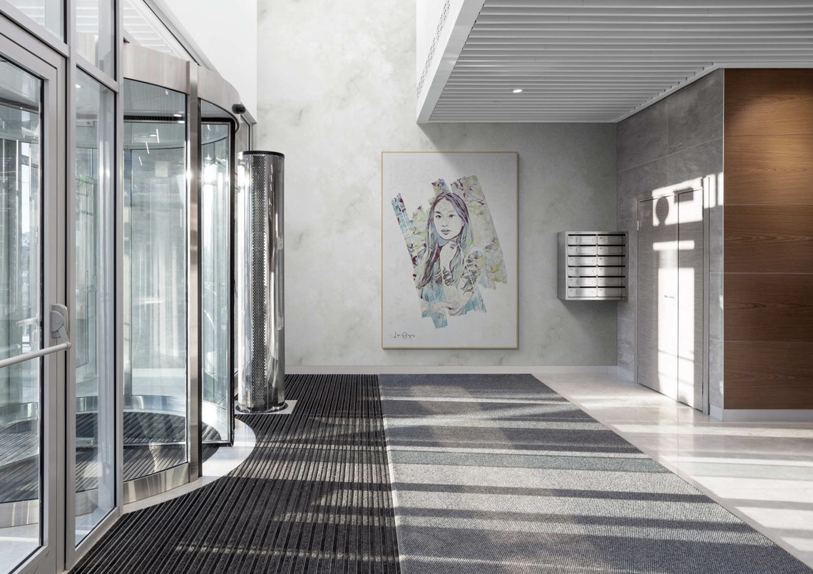 Tattooed Asian Woman Portrait Wall Art Print Asian Woman With Tattoos Painting Modern Large Living Room Poster Entry Hall Art Lobby - Image 2