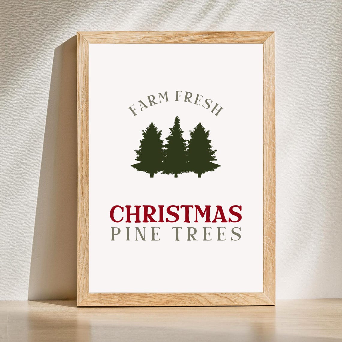 Farm Fresh Christmas Pine Trees Rustic Farmhouse Red Green Wall Art