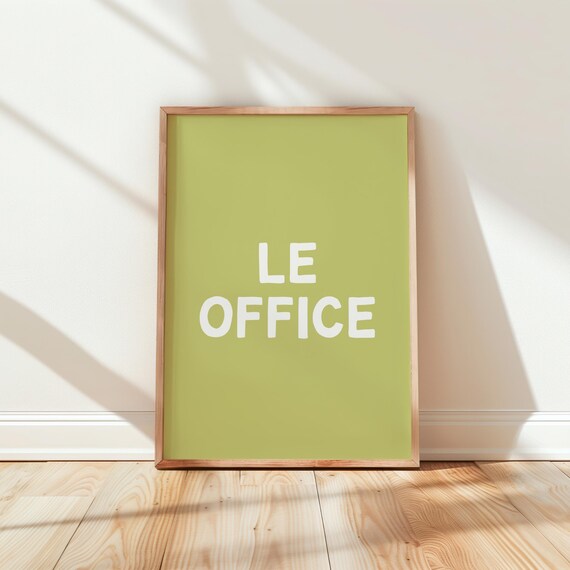 Le Office Sage Green Minimalist Typography Home Office Wall Decor Poster