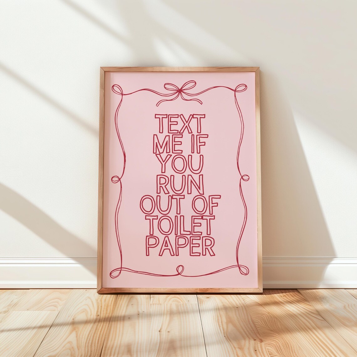 Pink Bathroom Wall Art Print, Girly Funny Decor