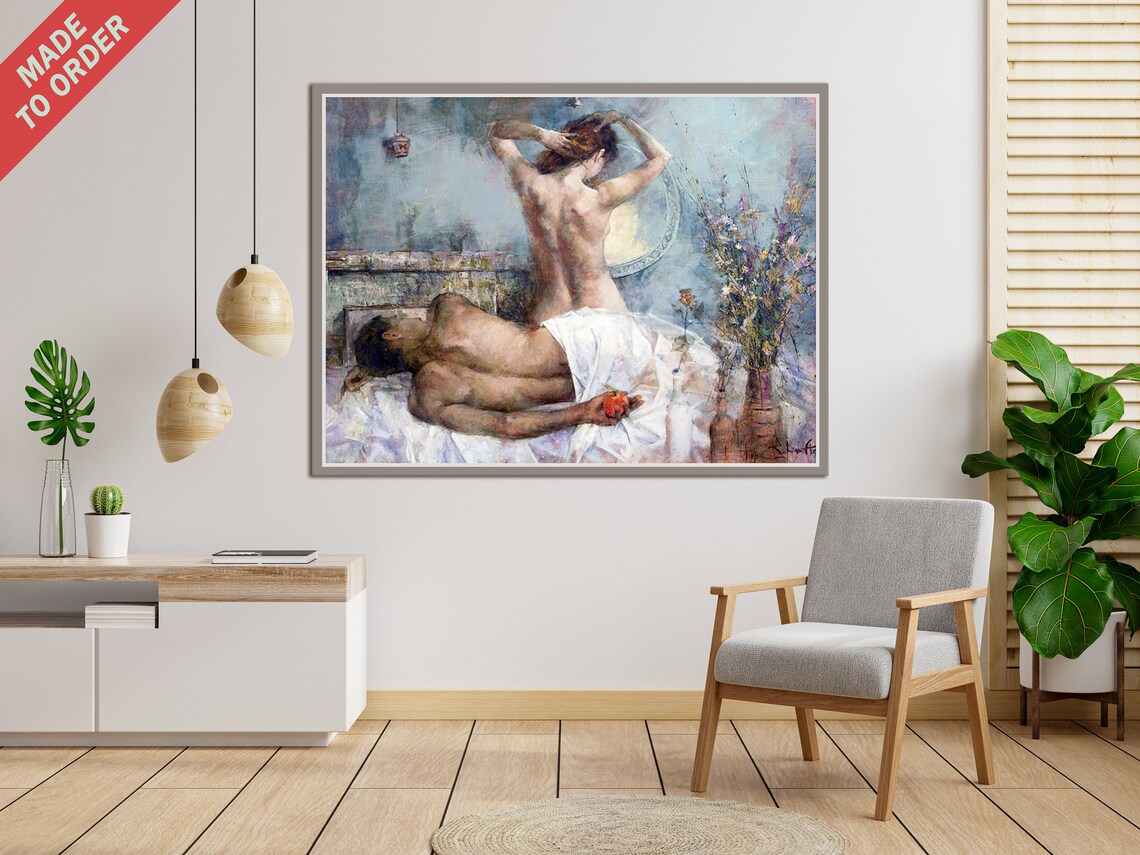 Adam And Eve Art, Original Oil Painting
