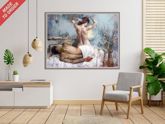 Adam And Eve Art, Original Oil Painting