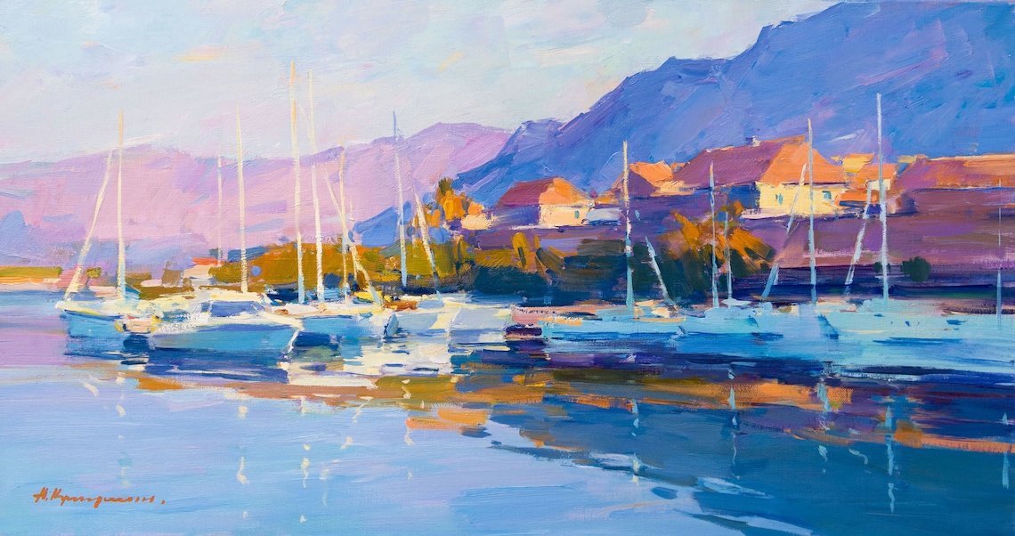 Southern Seascape, Yachts At The Pier Art Print - Image 2