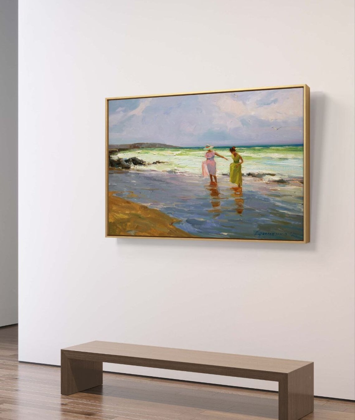 Impressionistic Seascape With Two Women By The Sea - Image 2