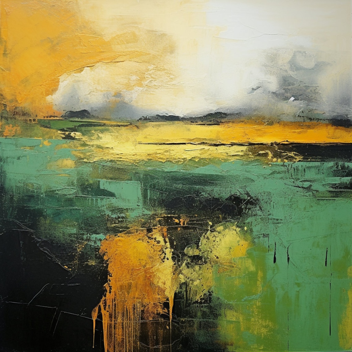 Black And Gold Abstract Painting, Modern Decor - Image 3