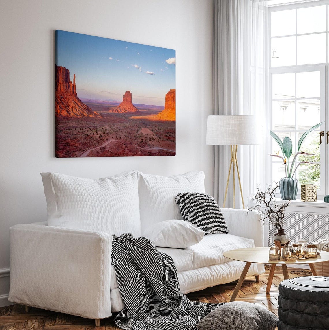 Monument Valley Glowing Red Rock Buttes Sunrise Desert Panorama Poster - Image 4