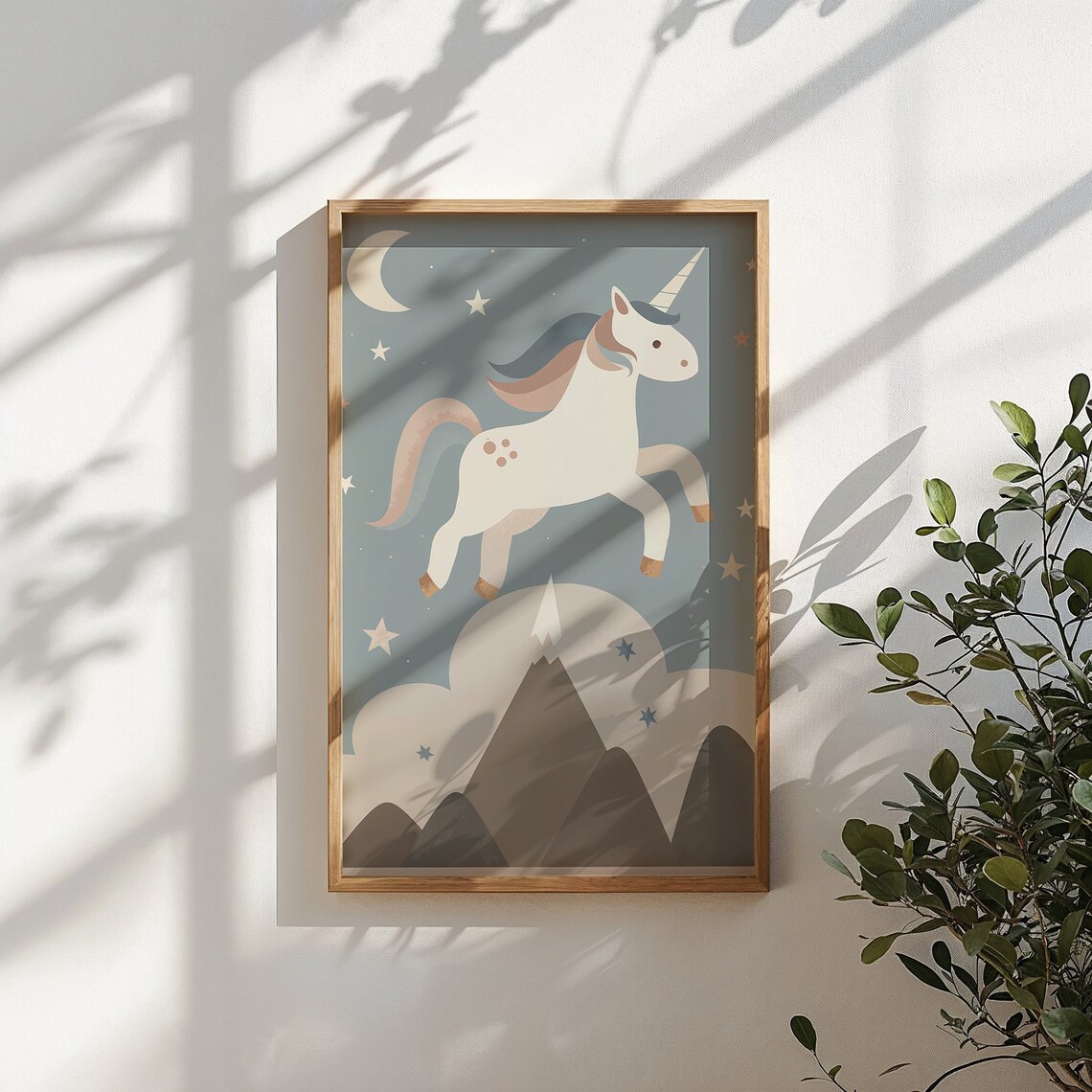 Unicorn Nursery Stars And Moon Celestial Poster Print - Image 5