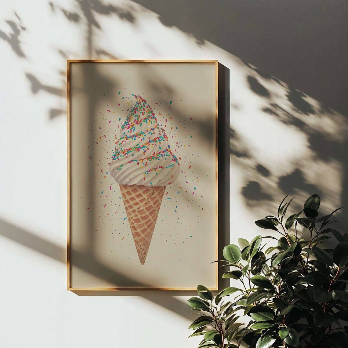 Ice Cream Cone Nursery Art Print, Kids Decor - Image 3