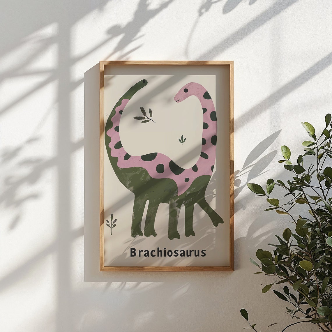 Brachiosaurus Long Neck Pastel Dinosaur Educational Nursery Poster - Image 4