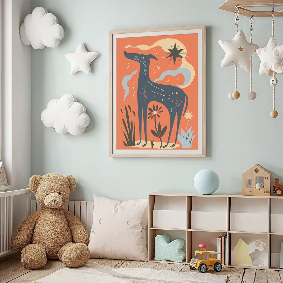 Playful Shapes and Animals Nursery Art Print - Image 2