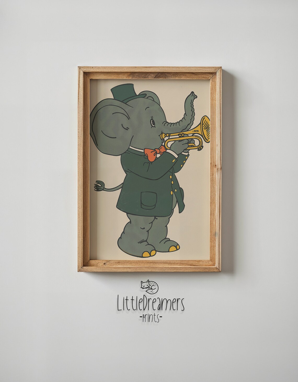 Elephant Trumpet Player Vintage Style Nursery Kids Music Room Art Poster - Image 6
