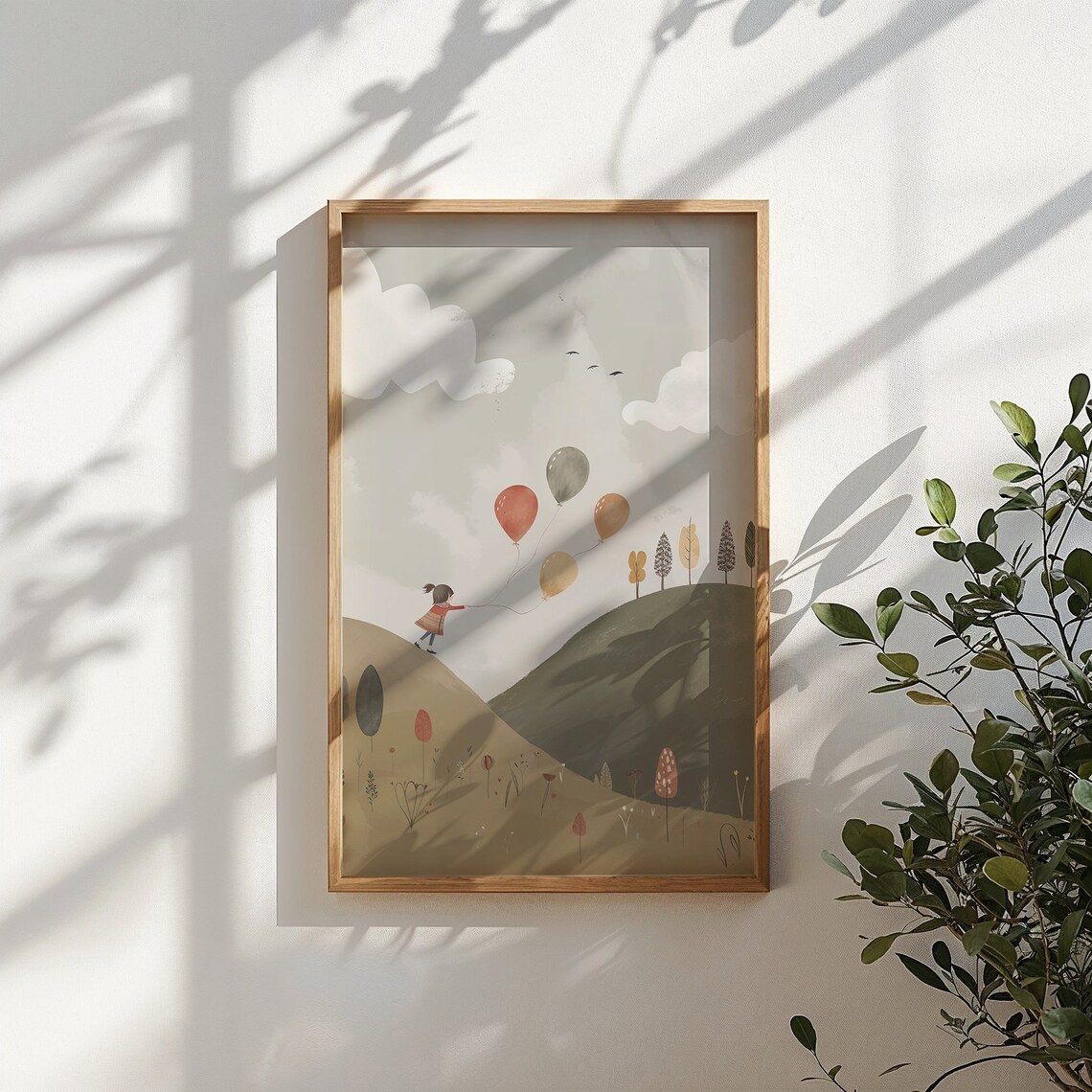 Girl With Balloons Nursery Room Wall Art Poster - Image 5