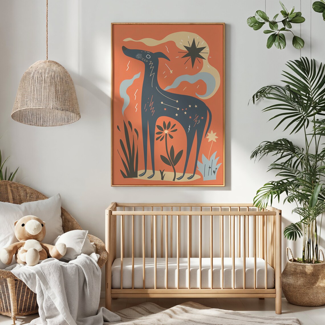 Playful Shapes and Animals Nursery Art Print - Image 3