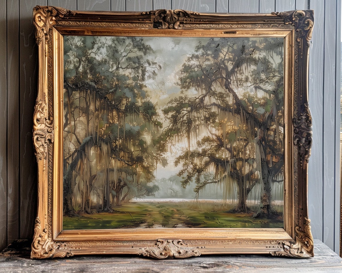 Live Oaks Painting Print Charleston Wall Art Savannah Georgia Avenue Of Oaks Print Southern Wall Art Cottagecore Live Oak Wall Art