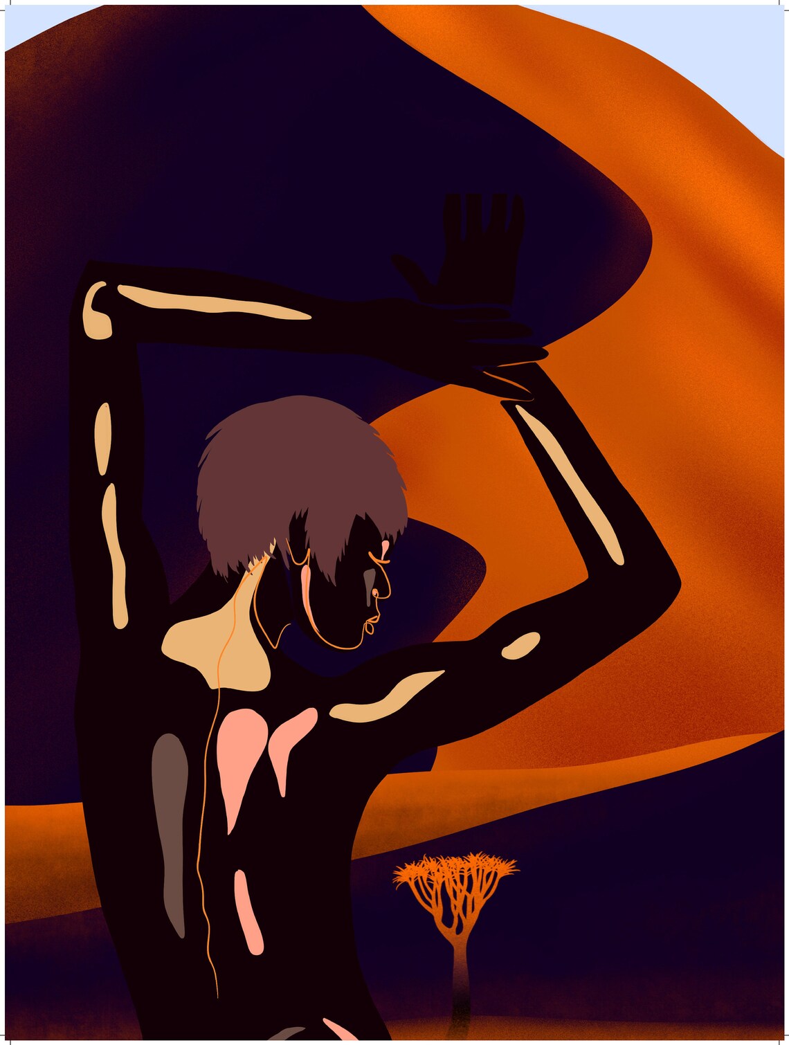 Desert Free African Wall Art, Afrocentric Woman Art - Image 2
