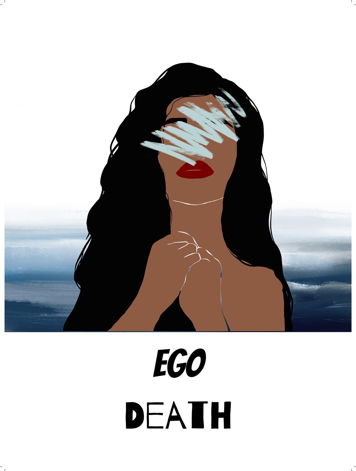 Ego Death Bold Typography Fashion Female Illustration Art Print - Image 2