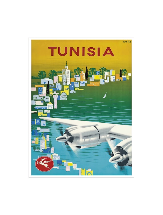 Tunisia Travel Poster Vintage Africa Art Tunis Print Home Decor Xr4679
