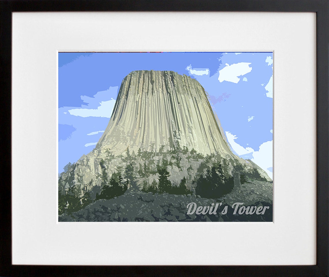 Devils Tower Wyoming Rock Formation Scenic Nature Art Poster - Image 2
