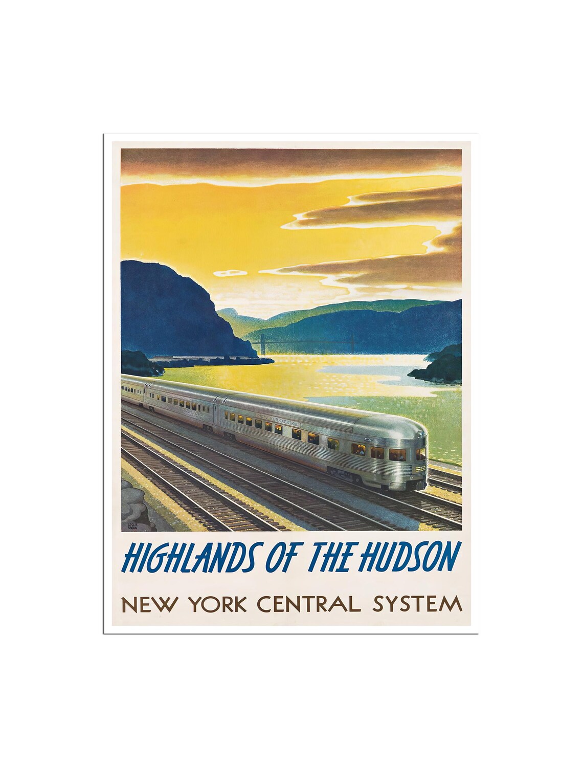Highlands of the Hudson New York Central Vintage Train Travel Poster