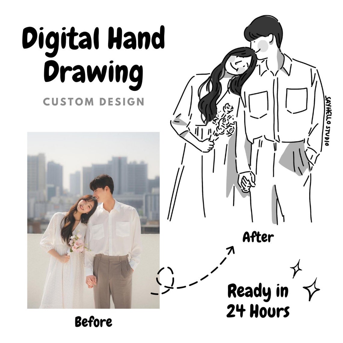 Custom Minimalist Couple Portrait One Line Drawing Family Illustration Custom Minimalist Drawing Custom Line Drawing Personalized Gift - Image 4