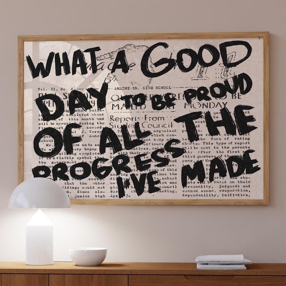 Motivational Typography Art Print Kitsch Office Wall Decor