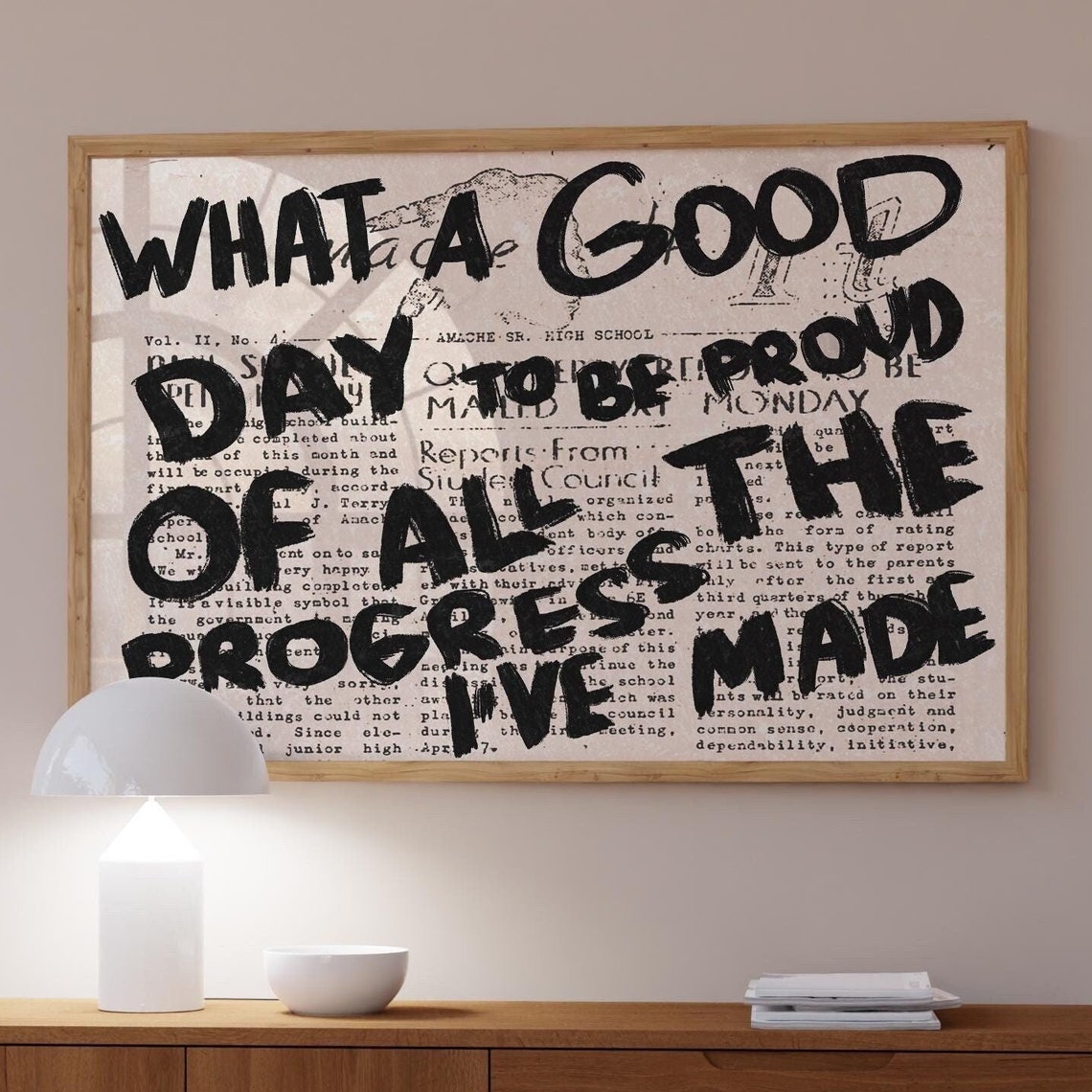 Motivational Typography Art Print Kitsch Office Wall Decor