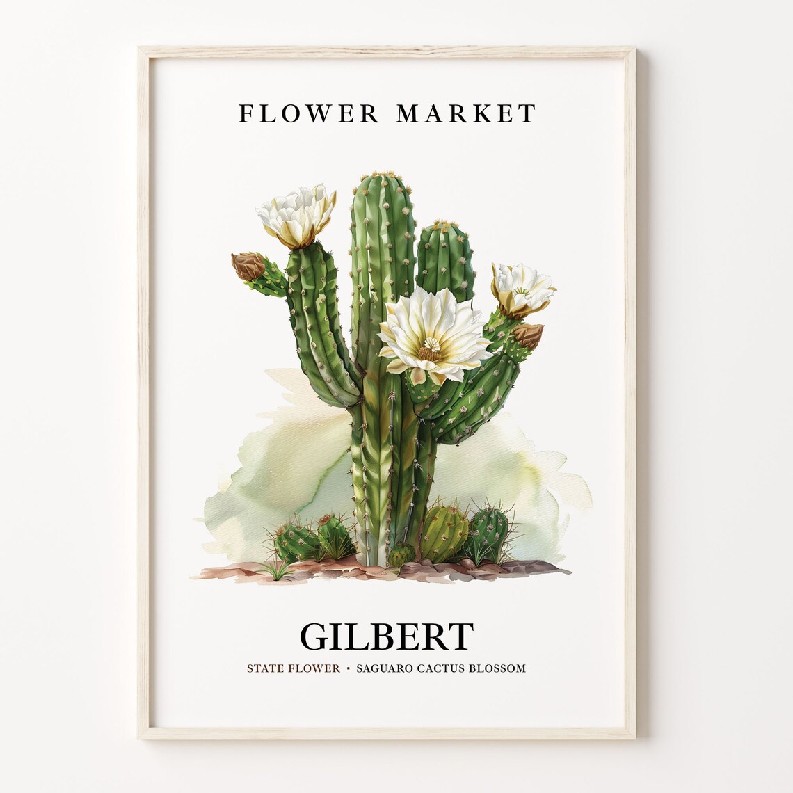 Gilbert Arizona Flower Market Botanical Art Print