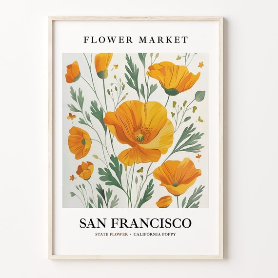 San Francisco California Poppy Poster Print