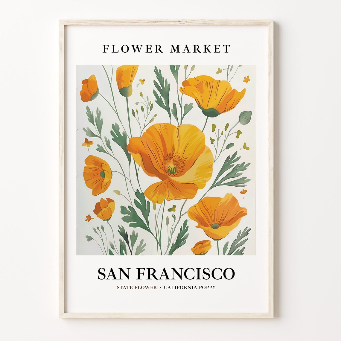 San Francisco California Poppy Poster Print