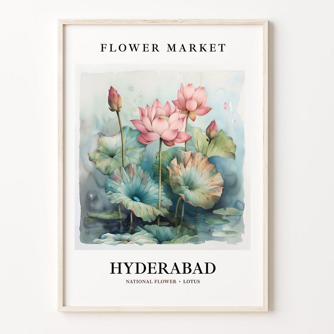 Hyderabad India Flower Market Botanical Art Print