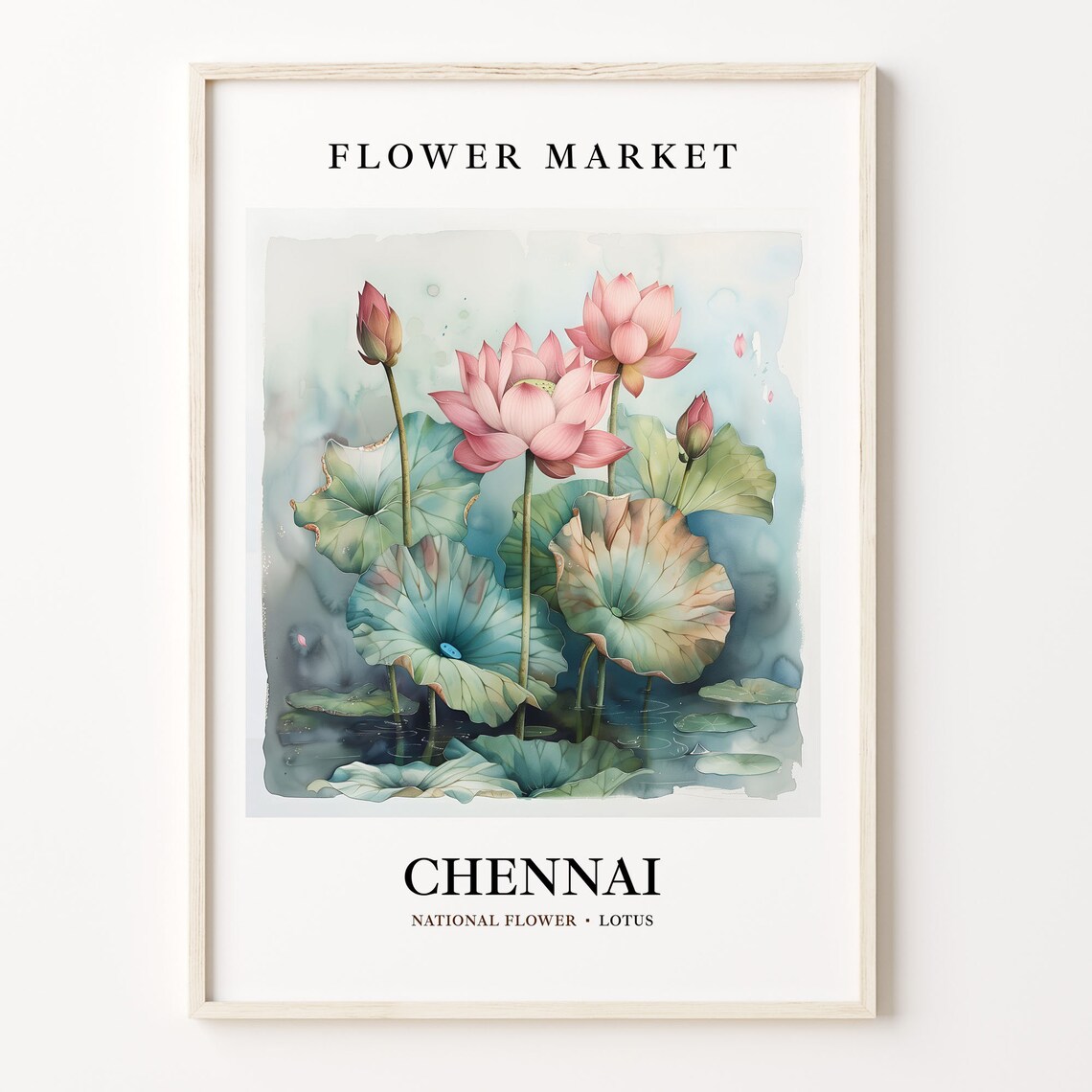 Chennai Flower Market Travel Poster, India Scene