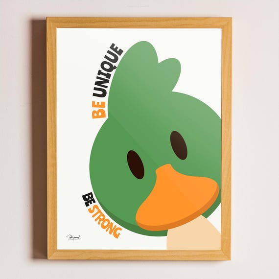Duck Poster Qute Animal Prints For Kids Room Colorful Paintings Nursery Decor Motivational Wall Art Minimal Kinderland
