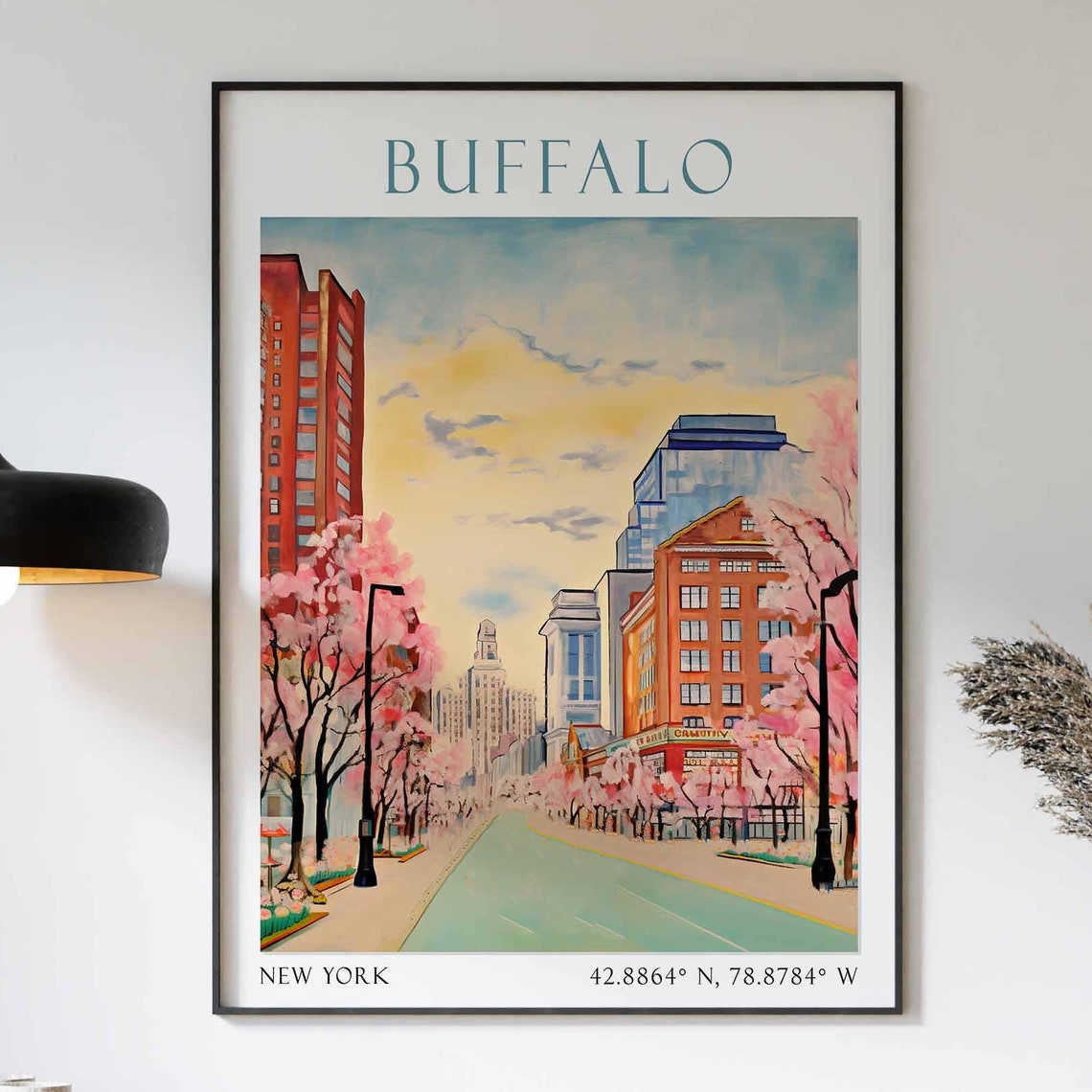 Buffalo New York Photo Travel Poster Buffalo New York Travel Print Vintage Travel Print