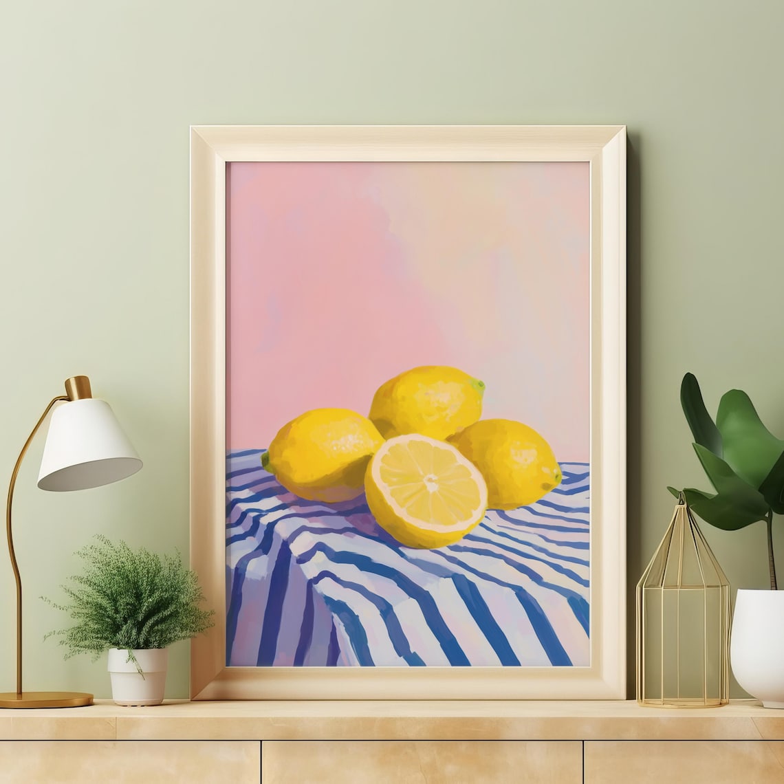 Lemon Painting Art Print, Fruit Kitchen Decor - Image 2