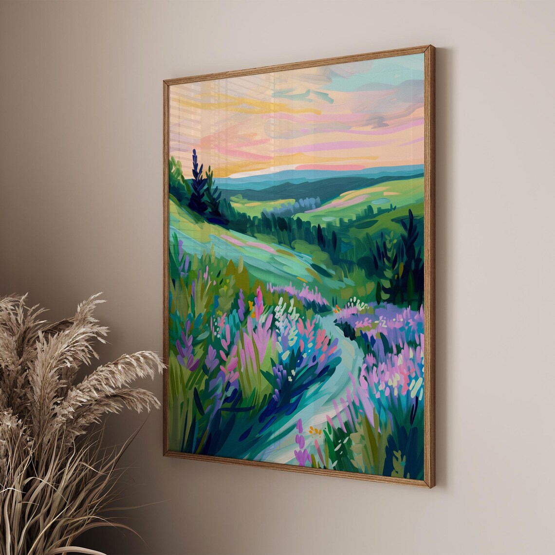 Colorful Landscape Abstract Painting, Art Print - Image 3