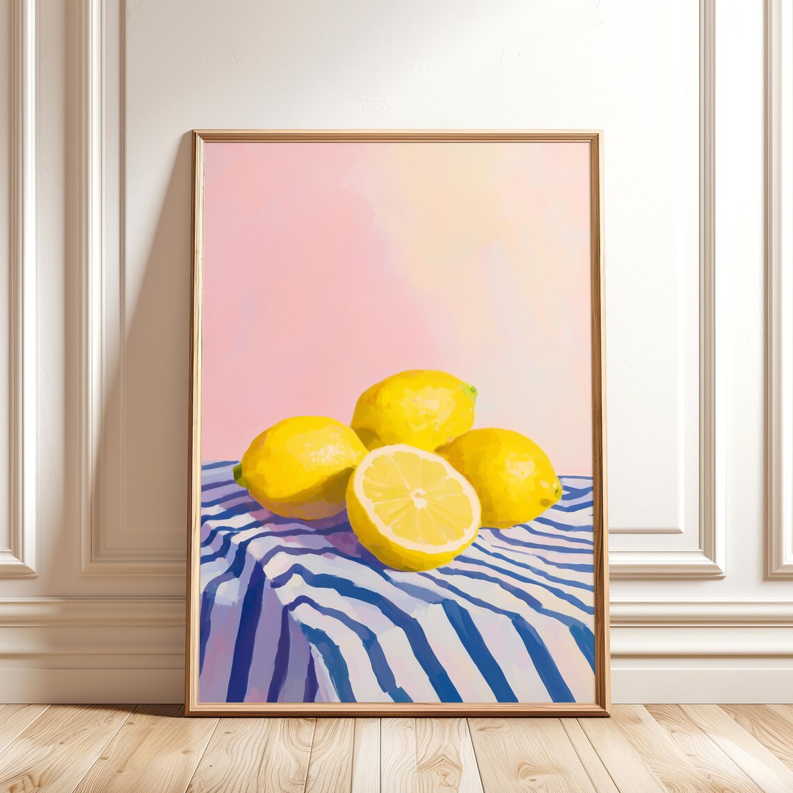Lemon Painting Art Print, Fruit Kitchen Decor