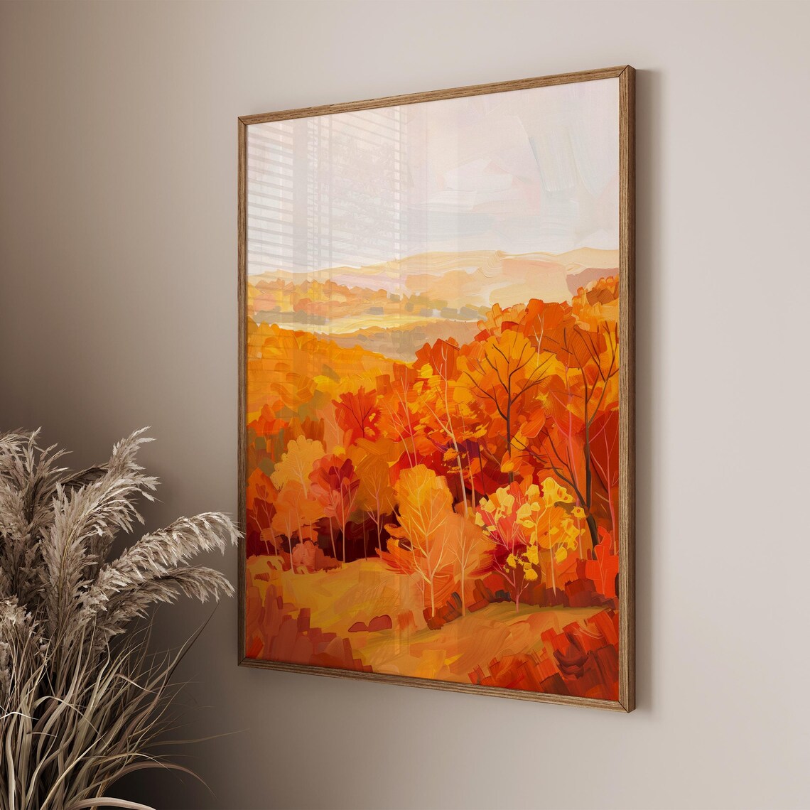 Autumn Colorful Landscape Painting, Fall Trees Art Print - Image 2