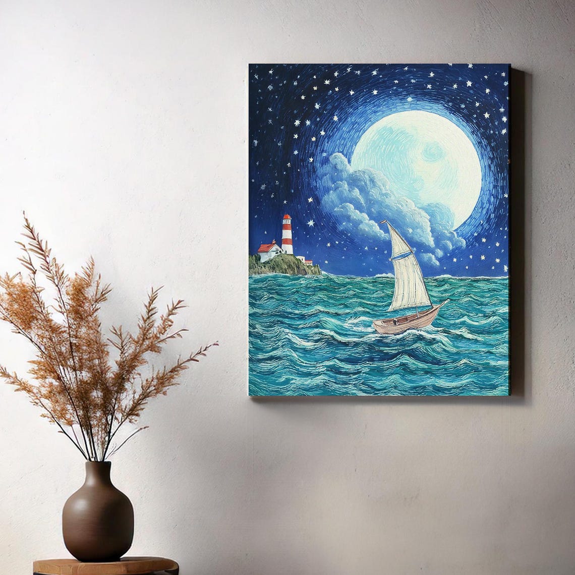 Nautical Wall Art Print Ocean Painting Print Whimsical Seascape Fantasy Nautical Art Coastal Dreamscape Art Coastal Art 083 - Image 3