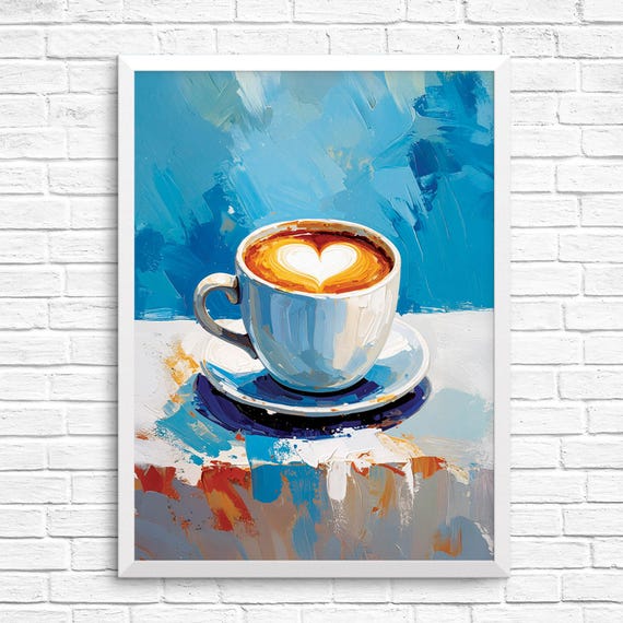 Coffee Wall Art Cup Poster Cozy Cafe Print For Kitchen Vibrant Shop Decor 285