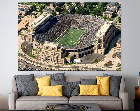Stadium Print Notre Dame Football Wall Art Stadium Notre Dame Modern Football Team Artwork Indiana Sports Art Office Wall Art