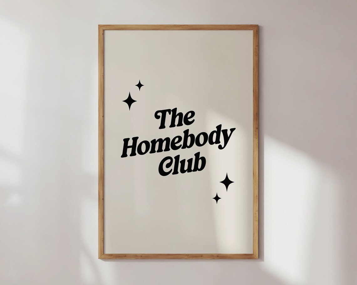 The Homebody Club Typography Poster, Retro Decor - Image 3