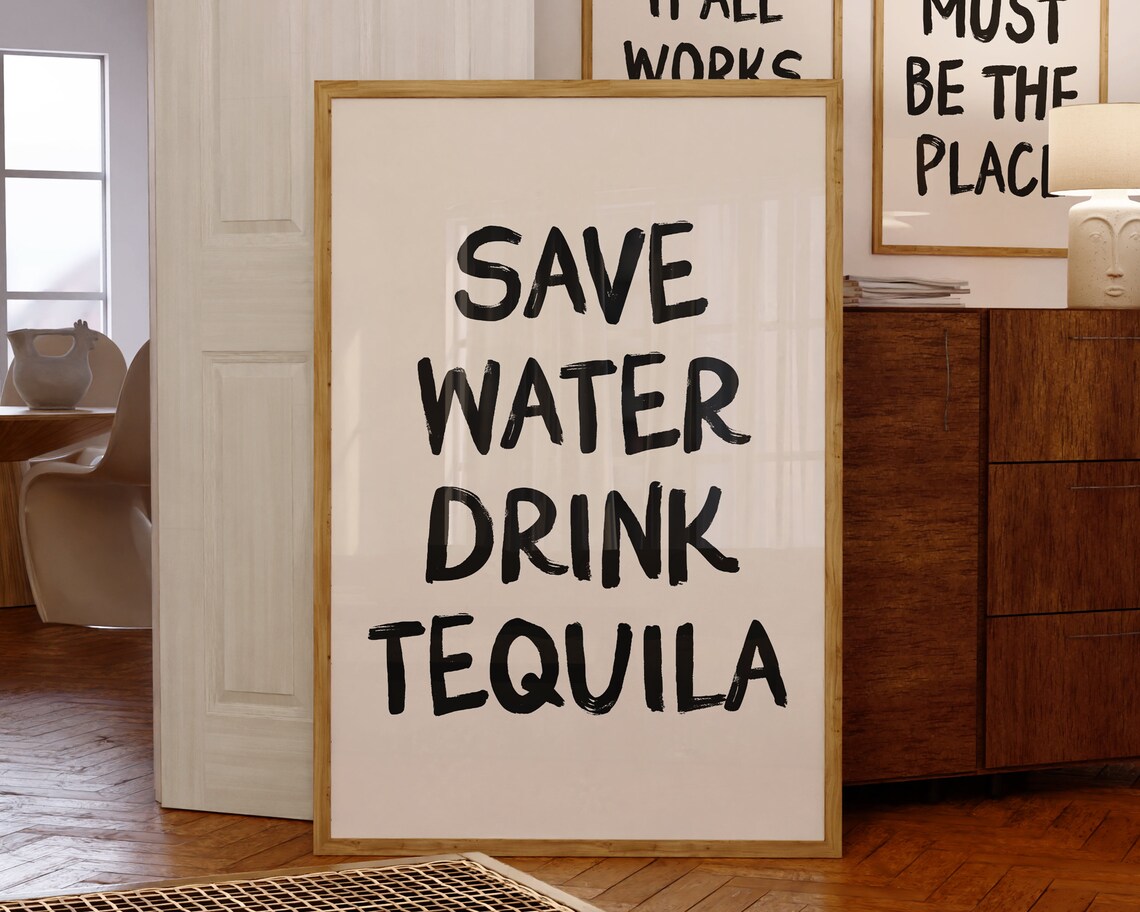 Save Water Drink Tequila Trendy Cocktail Poster