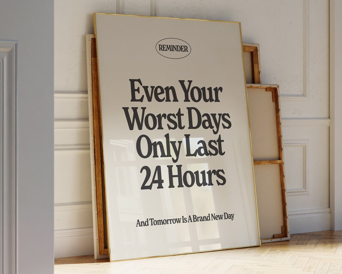 Positive Quote Print, Retro Typography Poster