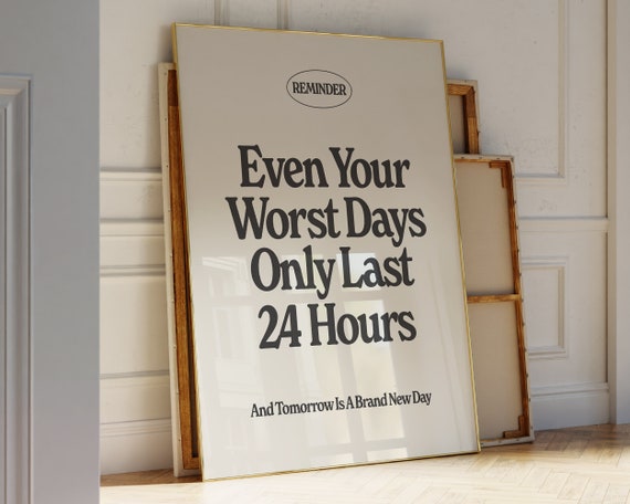 Positive Quote Print, Retro Typography Poster