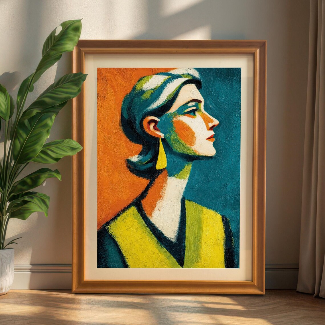 Abstract Woman Profile Portrait Art Print