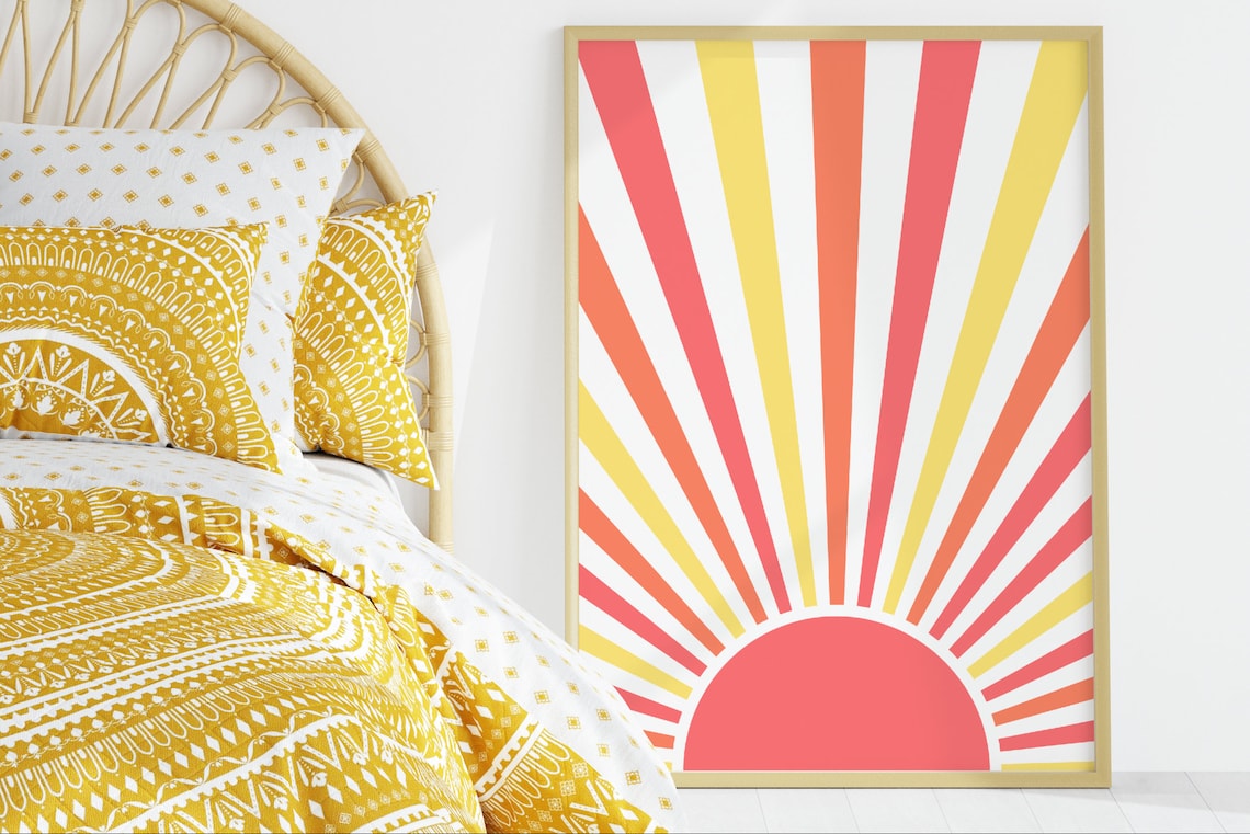 Sunshine Colourful Wall Art, Bright Abstract Art Print